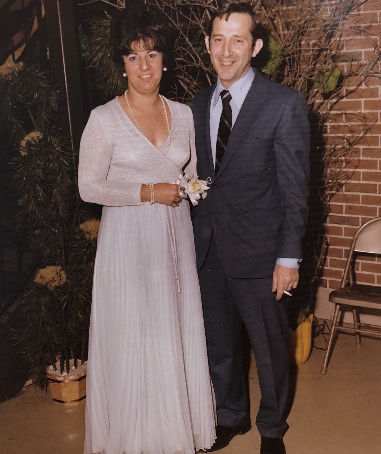 Tasi and Gust dressed for a formal evening, around 1975